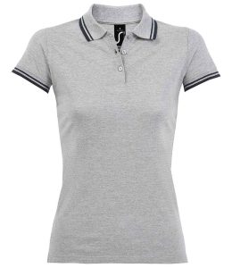 SOL'S Ladies Pasadena Tipped Cotton Piqué Polo Shirt