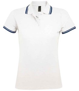 SOL'S Ladies Pasadena Tipped Cotton Piqué Polo Shirt