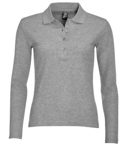 SOL'S Ladies Podium Long Sleeve Cotton Piqué Polo Shirt