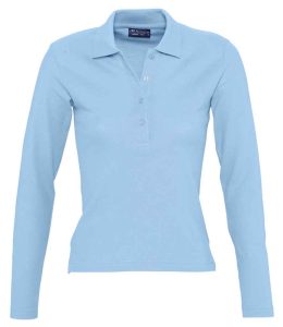 SOL'S Ladies Podium Long Sleeve Cotton Piqué Polo Shirt