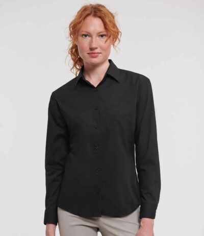 Image for Russell Collection Ladies Long Sleeve Easy Care Poplin Shirt