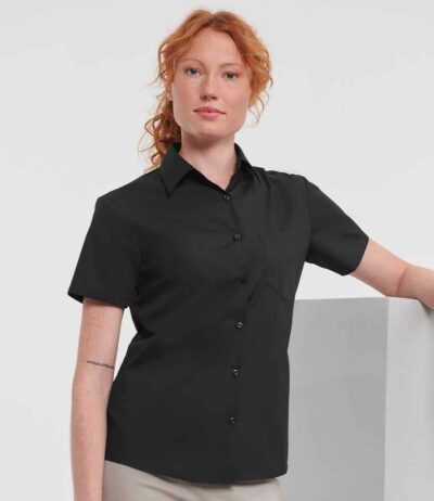 Image for Russell Collection Ladies Short Sleeve Easy Care Poplin Shirt