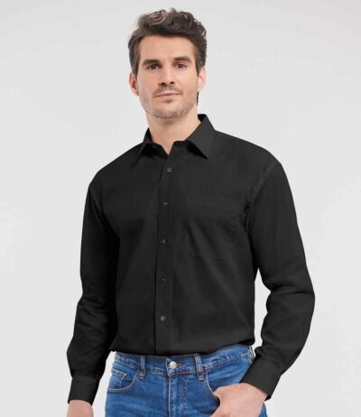 Image for Russell Collection Long Sleeve Easy Care Cotton Poplin Shirt