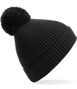 Beechfield Engineered Knit Ribbed Pom Pom Beanie