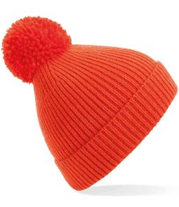 Beechfield Engineered Knit Ribbed Pom Pom Beanie