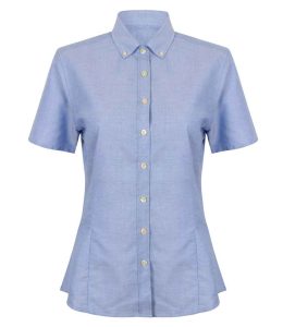 Henbury Ladies Modern Short Sleeve Regular Fit Oxford Shirt