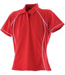 Finden and Hales Ladies Performance Piped Polo Shirt