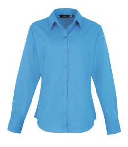 Premier Ladies Long Sleeve Poplin Blouse