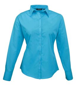 Premier Ladies Long Sleeve Poplin Blouse