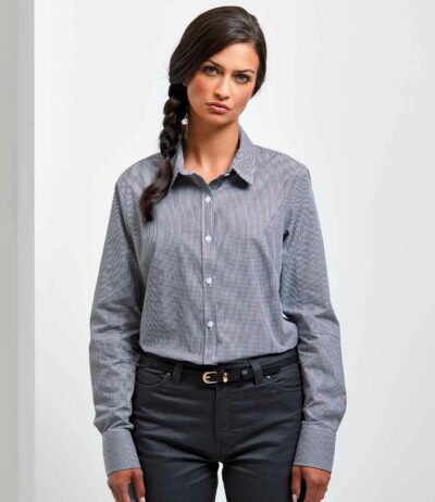 Image for Premier Ladies Gingham Long Sleeve Shirt