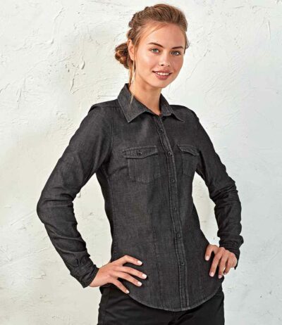 Image for Premier Ladies Jeans Stitch Denim Shirt