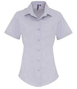 Premier Ladies Short Sleeve Stretch Fit Poplin Shirt