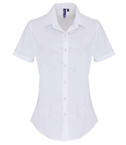 Premier Ladies Short Sleeve Stretch Fit Poplin Shirt