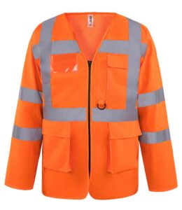 Orange Yoko branded long sleeve hi-vis executive vest