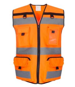 Orange Yoko branded ripstop tool vest