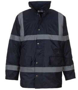 Navy Yoko branded hi-vis security jacket