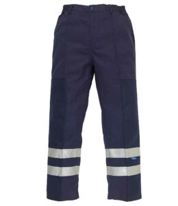 Navy Blue Yoko reflective hi-visibility workwear trousers