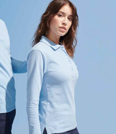 Image for SOL’S Ladies Podium Long Sleeve Cotton Piqué Polo Shirt