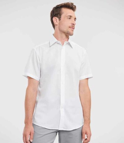 Image for Russell Collection Short Sleeve Tailored Oxford Shirt