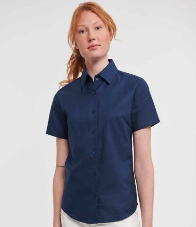 Image for Russell Collection Ladies Short Sleeve Easy Care Oxford Shirt