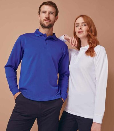 Image for Henbury Unisex Long Sleeve Coolplus® Piqué Polo Shirt