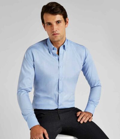 Image for Kustom Kit Long Sleeve Slim Fit Oxford Twill Non-Iron Shirt