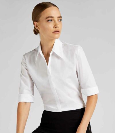 Image for Kustom Kit Ladies 3/4 Sleeve Tailored Continental Shirt