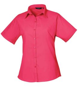 Premier Ladies Short Sleeve Poplin Blouse