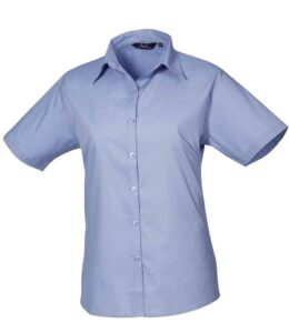 Premier Ladies Short Sleeve Poplin Blouse