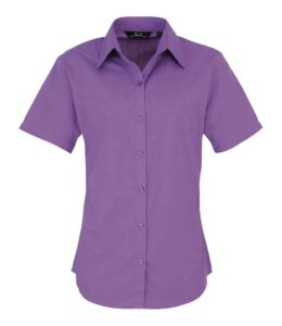 Premier Ladies Short Sleeve Poplin Blouse