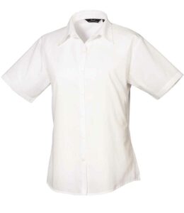 Premier Ladies Short Sleeve Poplin Blouse