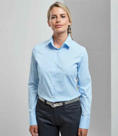 Image for Premier Ladies Long Sleeve Stretch Fit Poplin Shirt