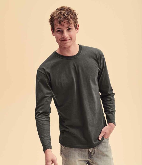 Grey Fruit of the Loom Long Sleeve Value T-Shirt