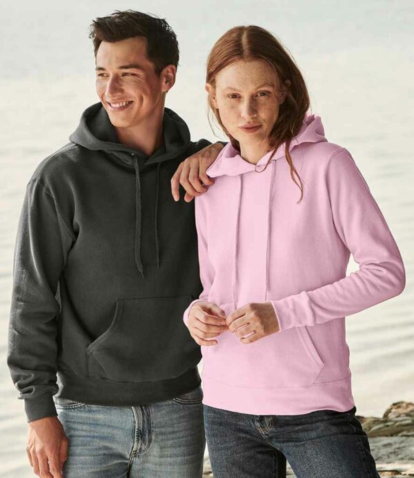 Grey and pink Fruit of the Loom Classic Lady Fit Hooded Sweatshirts