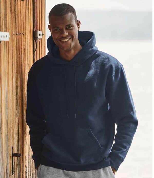 Navy blue Fruit of the Loom Premium Hooded Sweatshirt